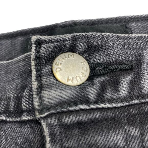 DENIM FORUM Aritzia The Yoko High Rise Slim Jean Sz 23 Frayed Cut Off Hem - Picture 5 of 12